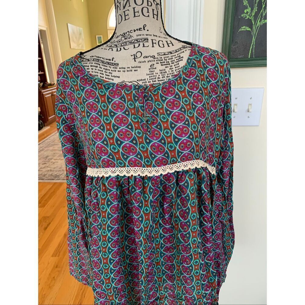 NWT Natural Life Bohemian Style Peasant Blouse - Picture 5 of 11
